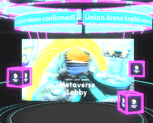 UNION ARENA Announcement in Metaverse Lobby